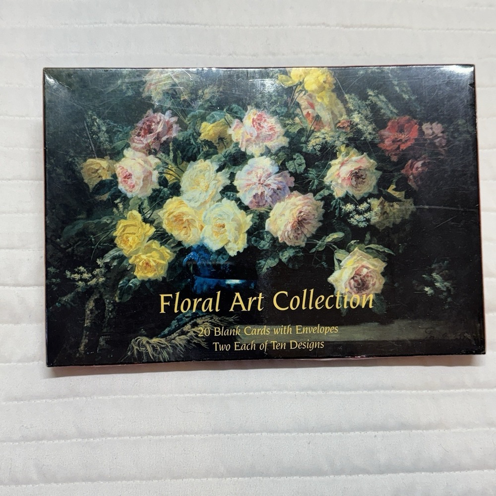Floral Art Collection Cards and Envelopes Set of 20 Assorted Designs‎ 10 Designs